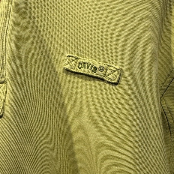 Orvis Mens XL Tall Olive Green Fishing Polo Shirt Short Sleeve - Picture 2 of 5